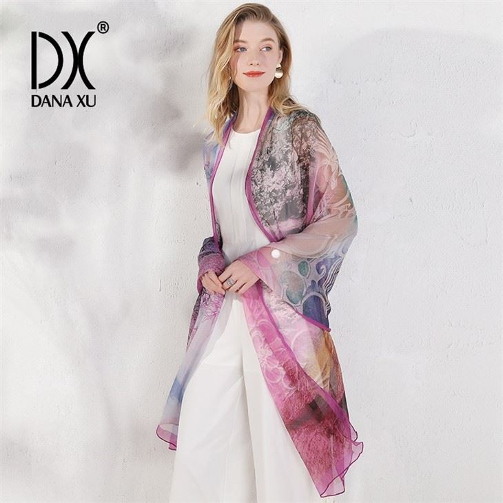  Printed Square Scarf Silk Scar