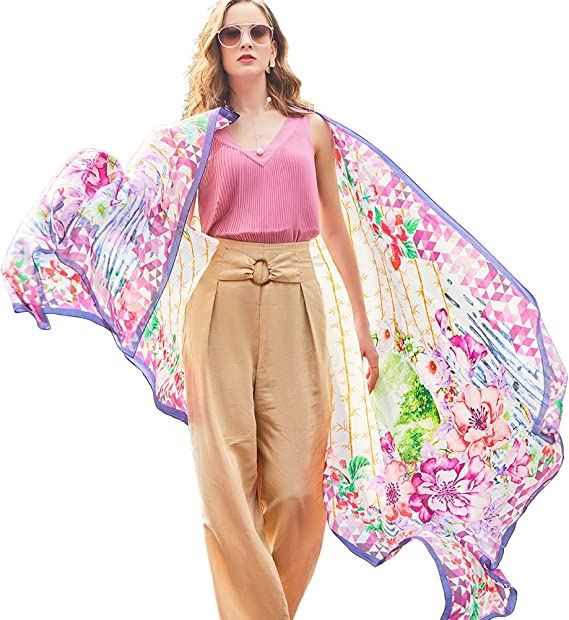 Garden Silk Chiffon Wrap