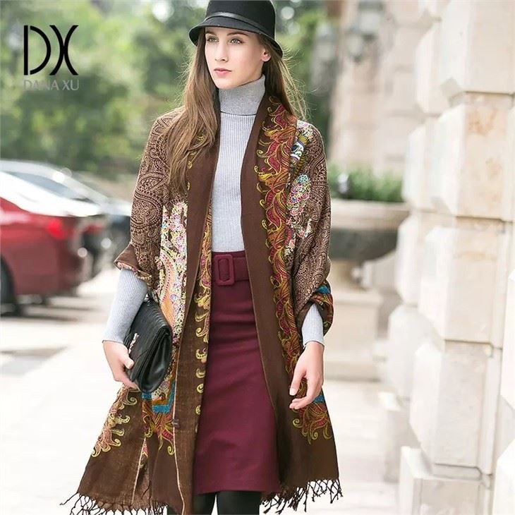 Handmade  Woolscarf Hook Flower Shawl