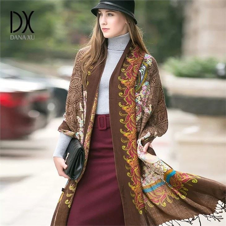 Handmade 100% Woolscarf Hook Flower Shawl Manufacturers