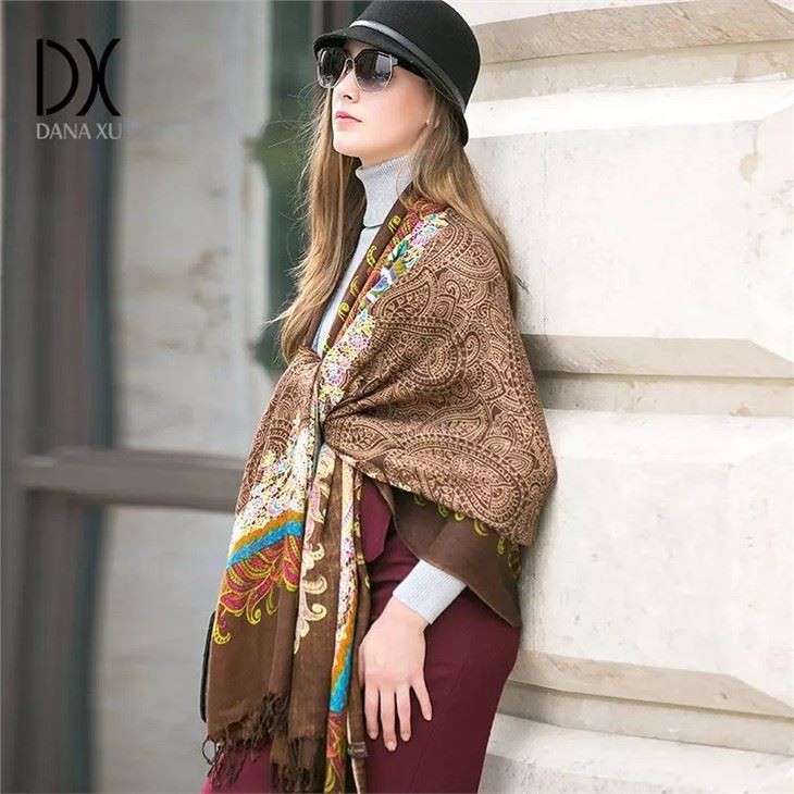 Handmade 100% Woolscarf Hook Flower Shawl factory