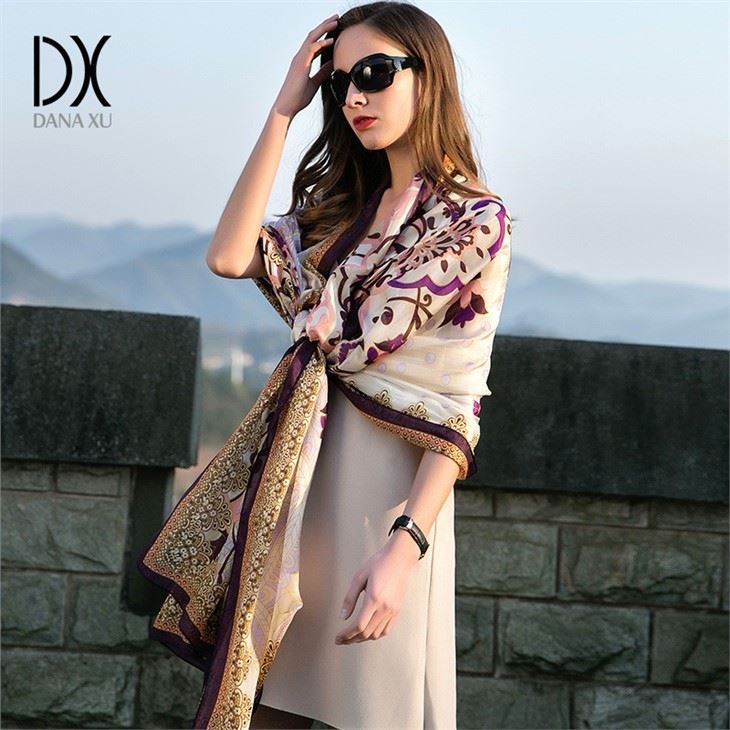  Print Silk Square Scarf