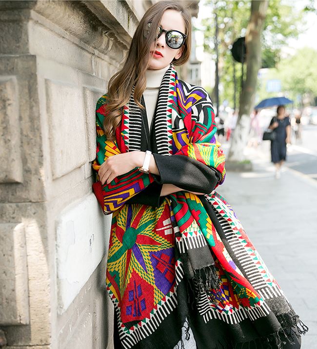 Wool Cashmere Wrap artist custom print