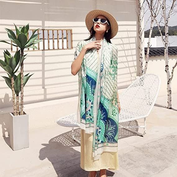 Mint Green Digital Print Square Scarves for sale