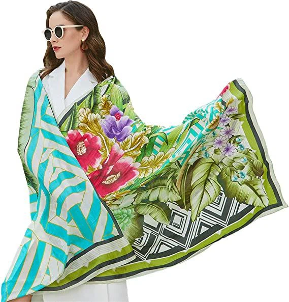 Mulberry Satin Silk Shawls Large Size