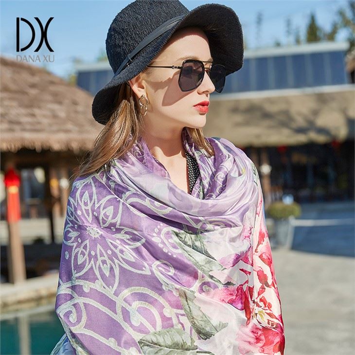 Oversize Soft Shawl Beach Silk Wrap factory