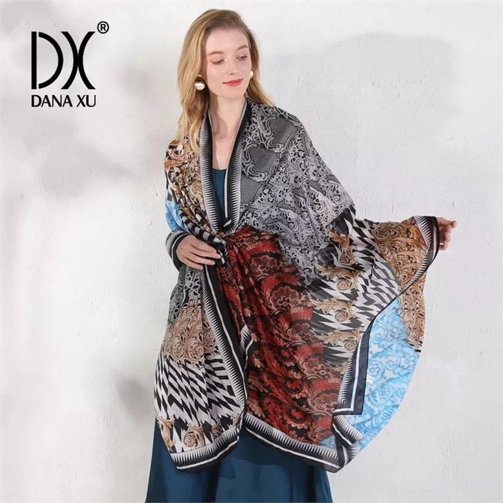 Print Square Silk Scarf