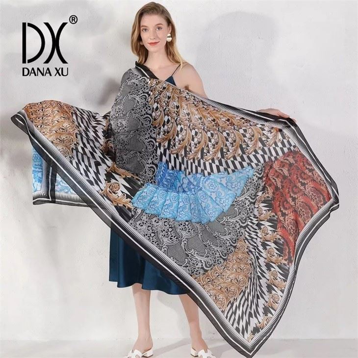 Print Large Size Square Silk Scarf  suppliers