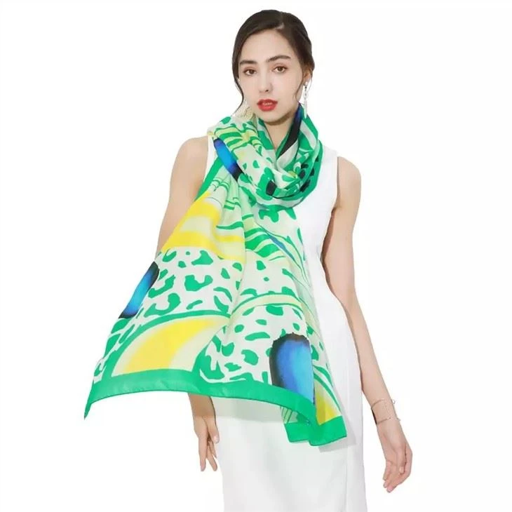 Print Large Size Square Silk Scarf factory