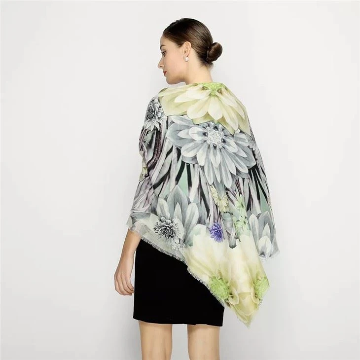 Customized Print Merino Wool Pashmina Shawls