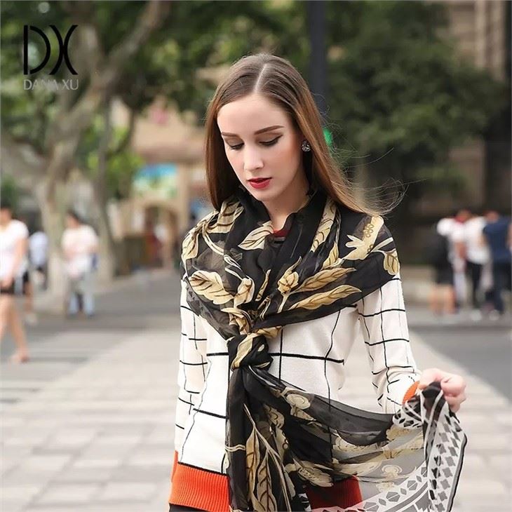 cheap Printed Scarf Silk Bandana Shawl