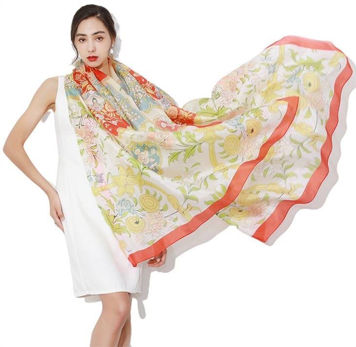Printed Silk Chiffon Wrap