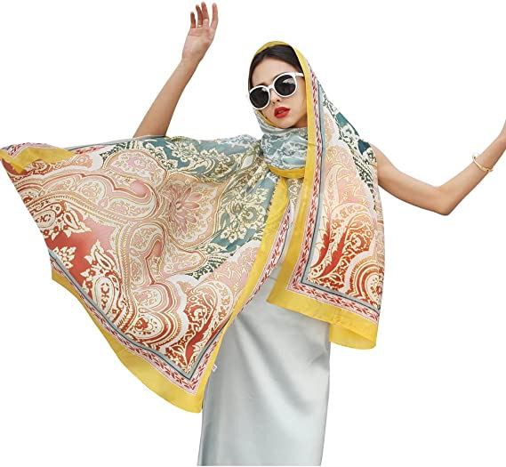 Printed Women Silk Scarf 230cm