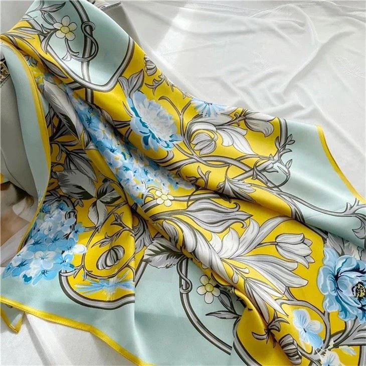 Customized Pure Satin 100% Silk Scarf Square Scarf
