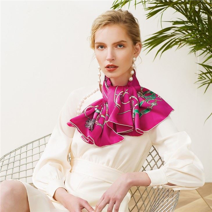 Romance Floral Printed Square Scarf factory