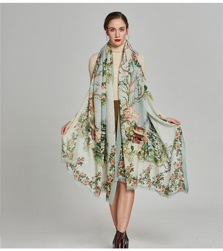 Scarves Winter Printed Wool Shawls suppliers
