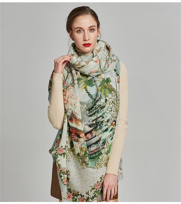 Scarves Winter Printed Wool Shawls factory