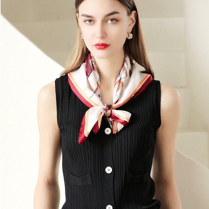 Silk Satin Edge Scarves factory