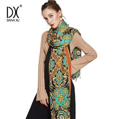 Digit Printed Pure Wool Shawls Wraps