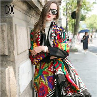 Double-sides Print Silk And Cashmere Wrap