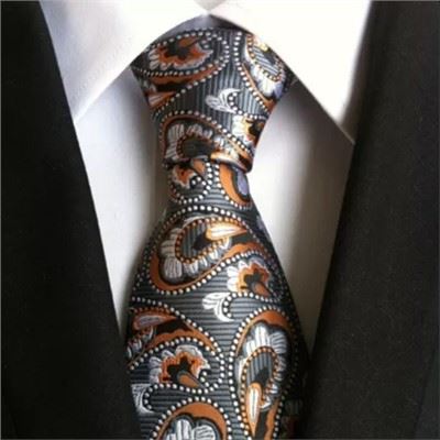 Men's Tie Polyester Textile Necktie Woven JACQUARD Neck Regular Color Ties