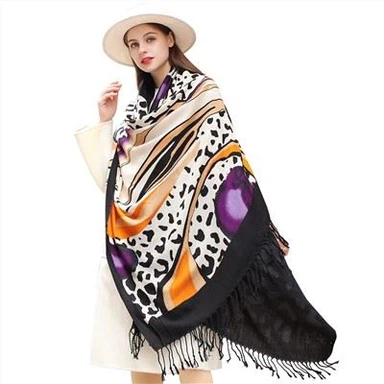 Organic Printed Cashmere Knitted Scarf