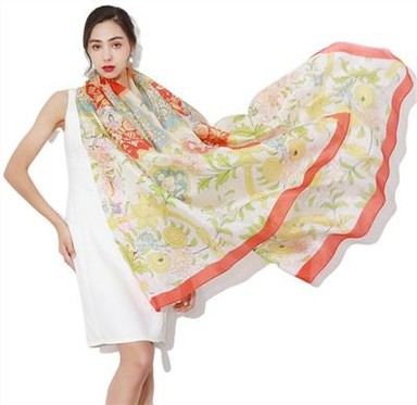 Washable Printing Silk Scarves Extra Large