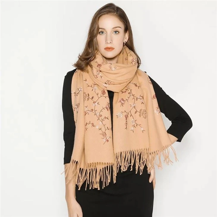 Wholesale Spring Wool Embroidery Shawl suppliers