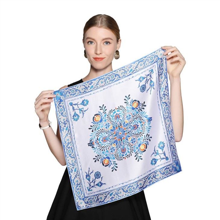 Wholesale Square Silk Head Scarf Print