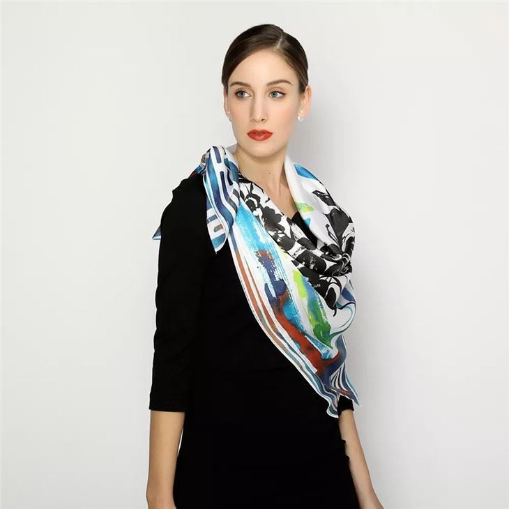 Wholesale Square Silk Head Scarf Print for sale