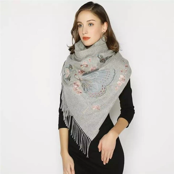 Winter Scarf Embroidered Shawl Ponchos 