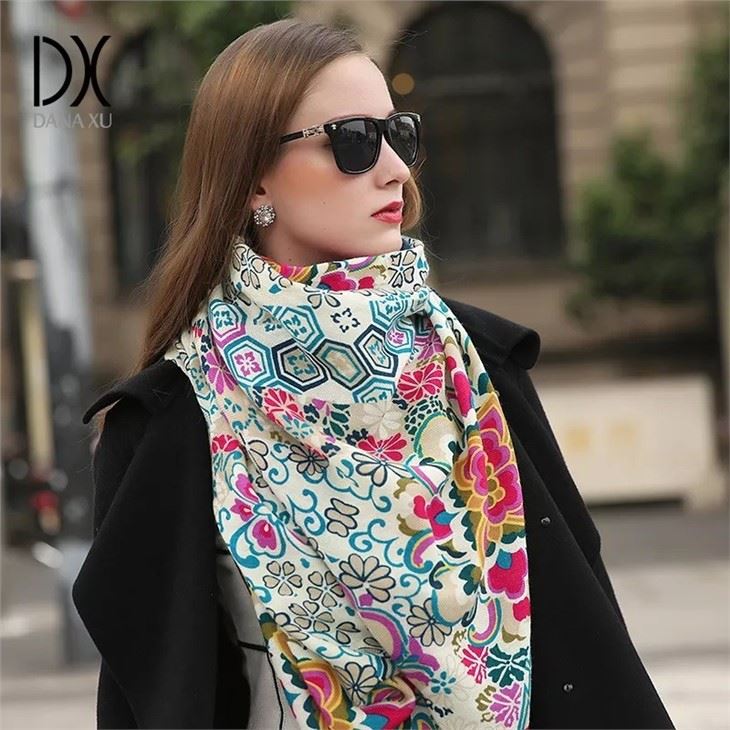Women's Shawl Colorful Pattern Flower factory