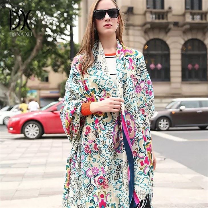 Women's Shawl Colorful Pattern Flower for sale