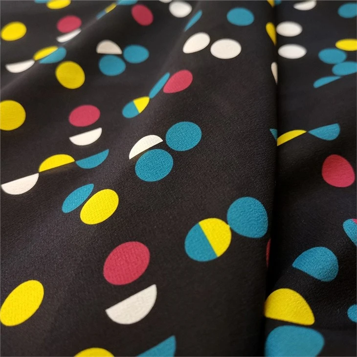 14MM 100% Mulberry Silk Crepe De Chine Colorful Dot Width 140cm Silk Fabric
