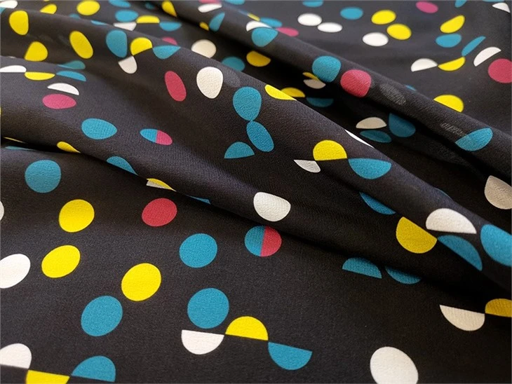 14MM 100% Mulberry Silk Crepe De Chine Colorful Dot Width 140cm Silk Fabric
