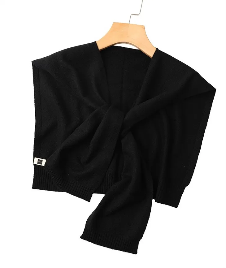 Cashmere Knitted Shawl Small Size Women's Knotted Scarf