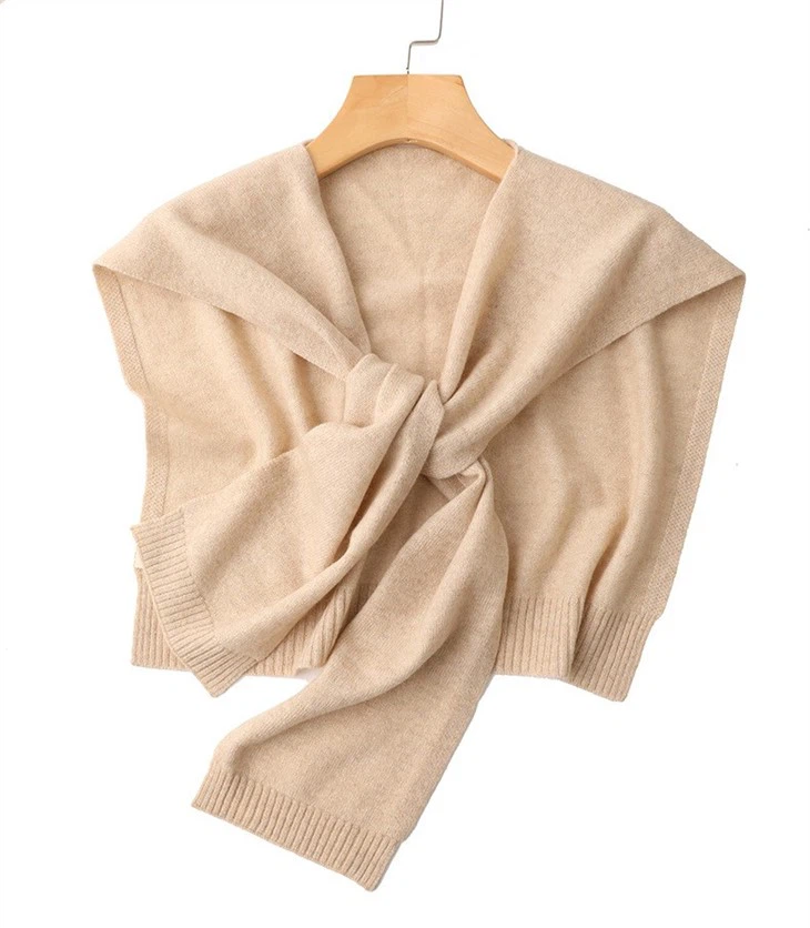 Cashmere Knitted Shawl Small Size Women's Knotted Scarf