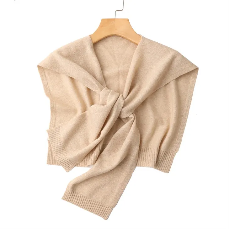 Cashmere Knitted Shawl Small Size Women's Knotted Scarf