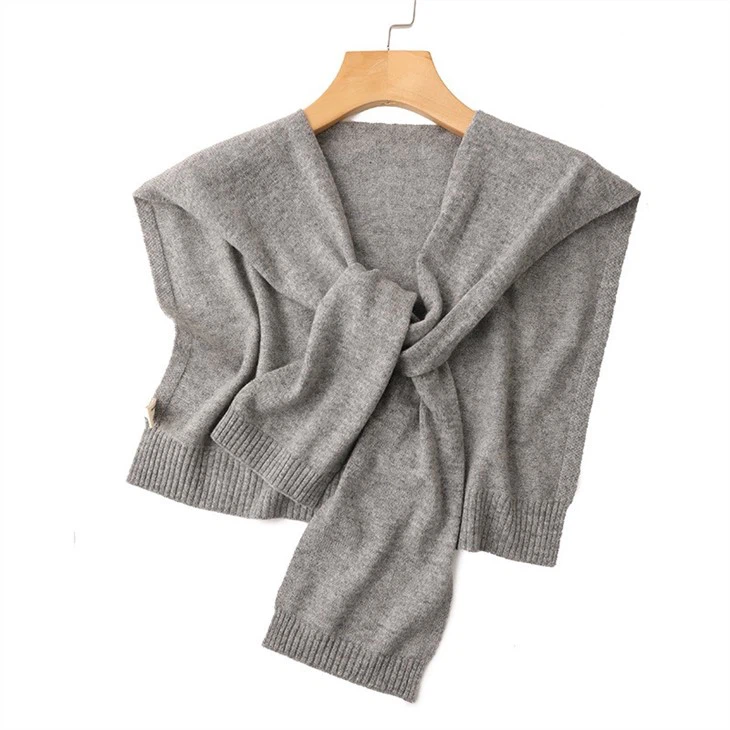 Cashmere Knitted Shawl Small Size Women's Knotted Scarf