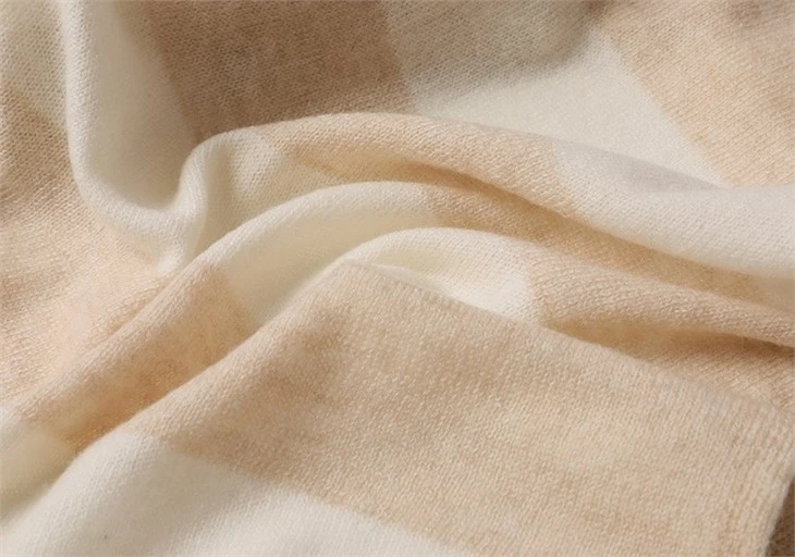 Double-Color Striped Cashmere Warm Scarf Long Size Women's Shawl