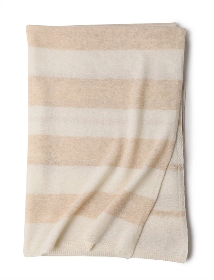 Double-Color Striped Cashmere Warm Scarf Long Size Women's Shawl