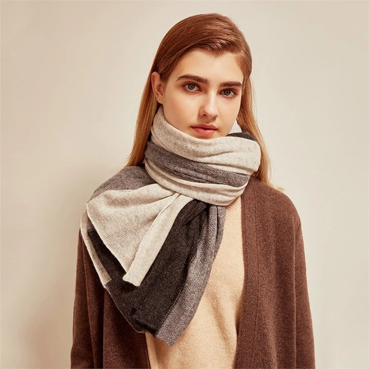 Patchwork Cashmere Warm Scarf Women's Fashion Knitting For Autumn And Winter