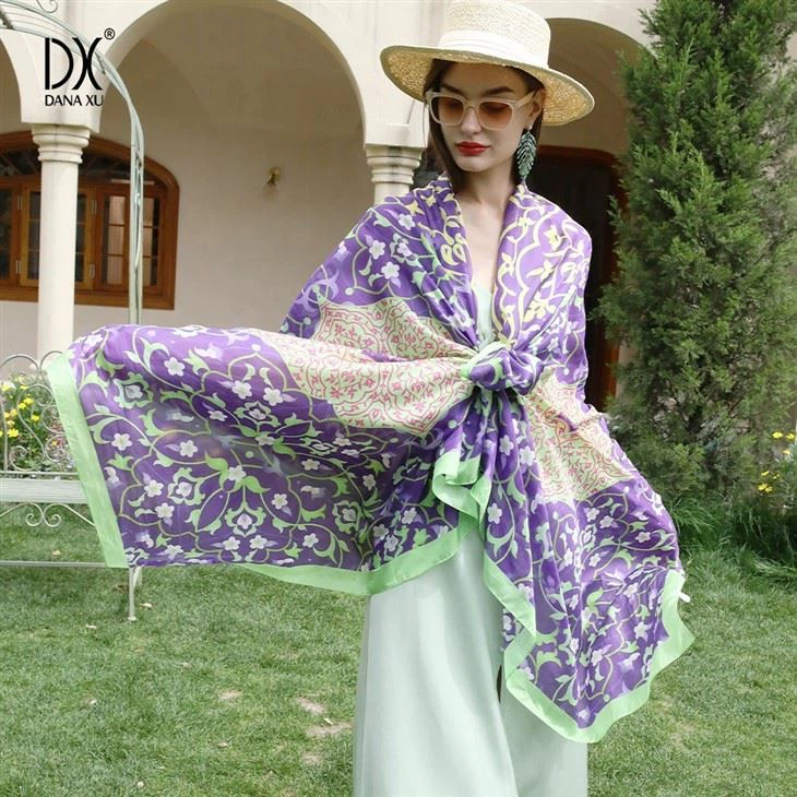 DANA XU Women's 100% Mulberry Silk Pashmina Shawl And Wraps Extra Large Floral Scarf For Evening Dresses, Soft Oversized price